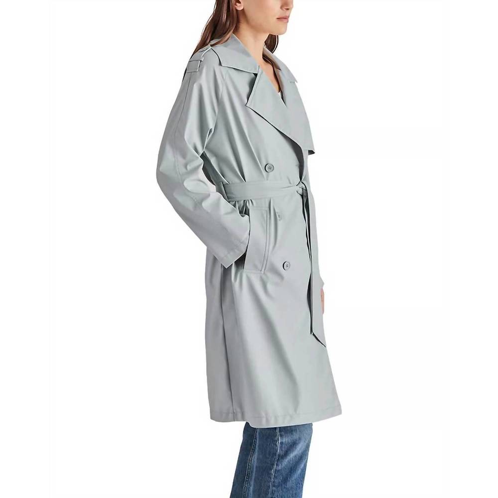 NEW STEVE MADDEN ilia raincoat in slate grey - Picture 2 of 4